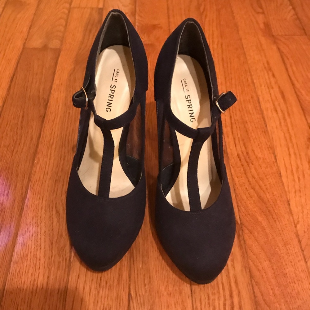 Navy Blue Suede Woman’s Heels